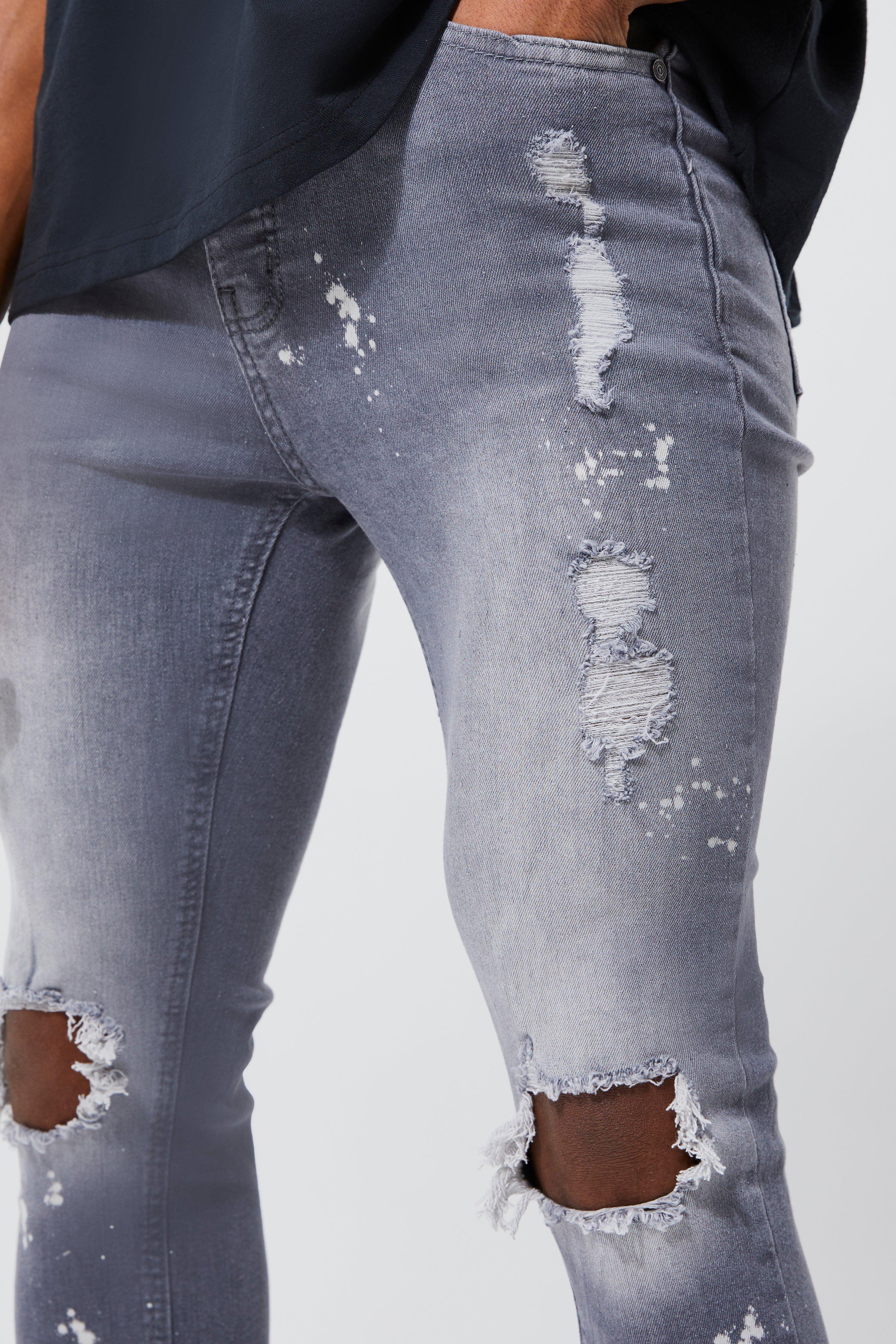 White paint splatter jeans on sale mens